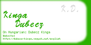 kinga dubecz business card